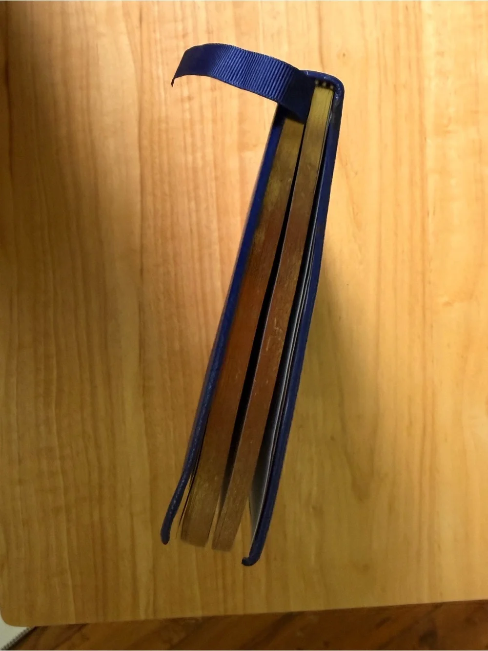 Smythson of Bond Street SoHo Notebook with Ribbon Bookmark - Blue lightly used